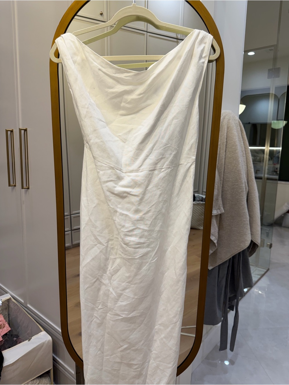 If Only Studio Ivory Cowl Neck Dress